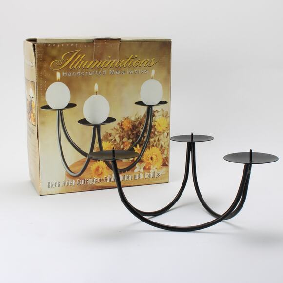 Iluminations Black Finish Centerpiece Candle Holder WITHOUT candles - Picture 1 of 4